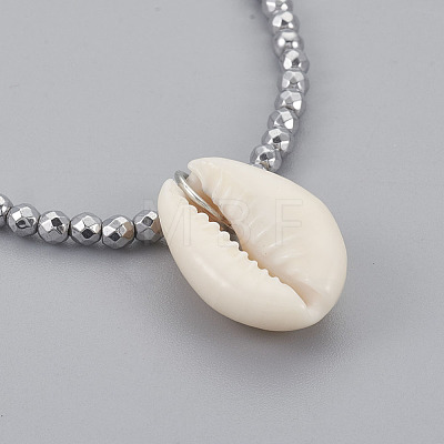 (Jewelry Parties Factory Sale)Cowrie Shell Pendant Necklaces NJEW-JN02292-1
