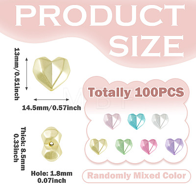 100Pcs Opaque ABS Plastic Beads MACR-TADJ0001-09-1