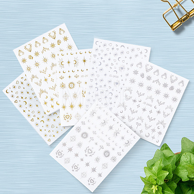 12Pcs 6 Styles Nail Art Stickers Decals FIND-SP0004-60-1