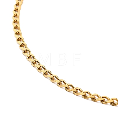 Ion Plating(IP) 304 Stainless Steel Curb Chain Necklace STAS-C079-19G-1