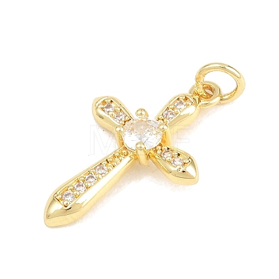 Brass Micro Pave Cubic Zirconia Pendants KK-F938-24C-G-1