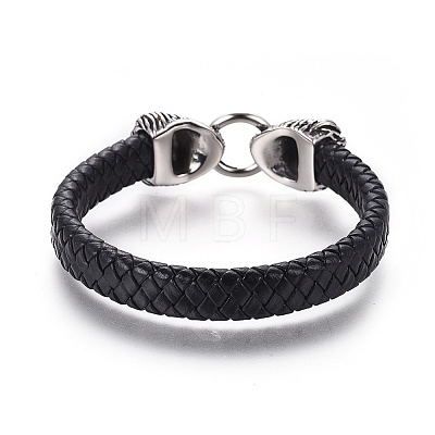 Braided Leather Cord Bracelets BJEW-F399-F-1