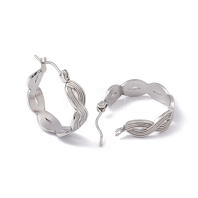 Non-Tarnish 304 Stainless Steel Infinity Hoop Earrings for Women EJEW-E199-17P-1