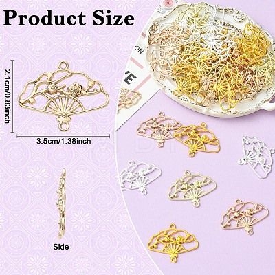 40Pcs 4 Colors Alloy Hollow Connector Charms FIND-YW0010-91-1