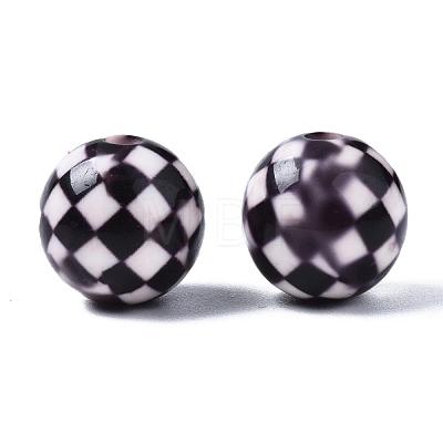 Opaque Printed Acrylic Beads MACR-S271-12mm-24-1