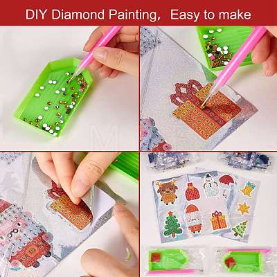 2 Sets 2 Style Christmas Theme DIY Diamond Painting Stickers Kits for Kids DIY-SZ0003-42-1