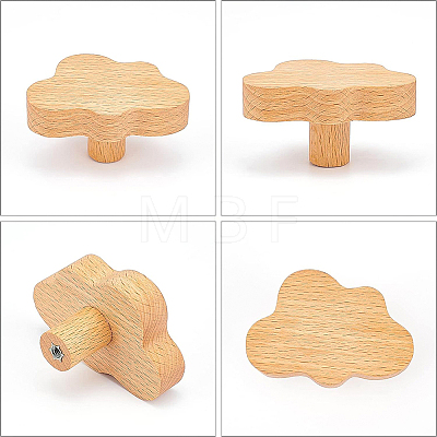 6Pcs 3 Style Beech Wood Clothes Hanger AJEW-BC0001-88-1