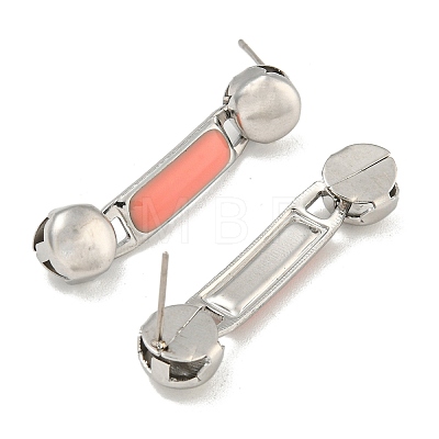 304 Stainless Steel Enamel Stud Earrings EJEW-S229-15P-02-1