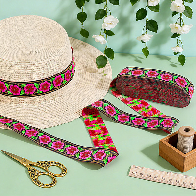 Vintage Jacquard Polyester Ribbon OCOR-WH0101-269-1