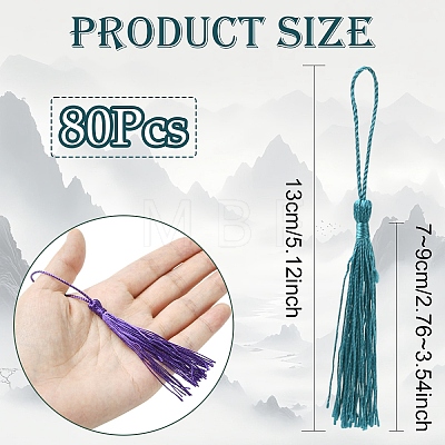 80Pcs Polyester Tassel Decorations DIY-YW0016-25A-1