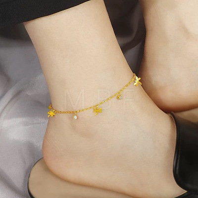 304 Stainless Steel Crystal Rhinestone Dragonfly Charm Anklets for Women WG9ACA2-01-1