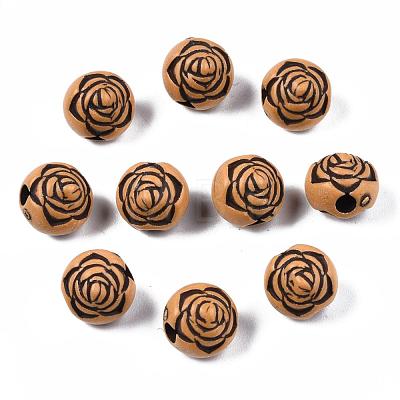 Imitation Wood Acrylic Beads SACR-S031-05-1