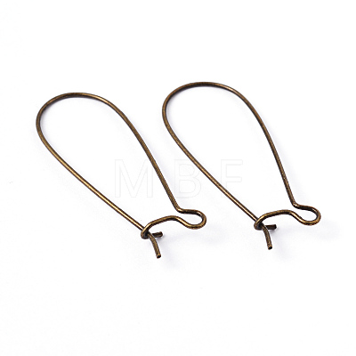 Antique Bronze Plated Brass Hoop Earrings Findings Kidney Ear Wires Making Findings X-EC221-NFAB-1