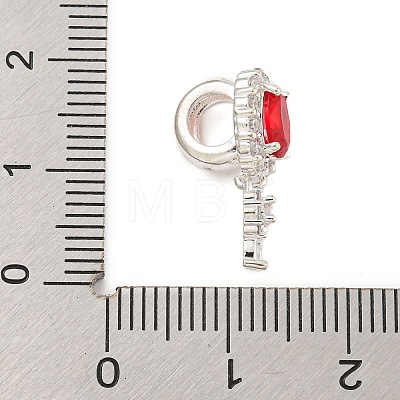 Rack Plating Brass Micro Pave Cubic Zirconia Pendants KK-F876-27S-1