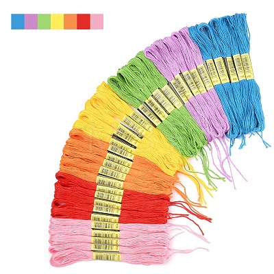 7 Sets 7 Colors Cotton Crochet Threads OCOR-FS0001-02B-1