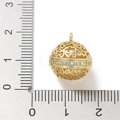 Rack Plating Brass Micro Pave Clear Cubic Zirconia Pendants KK-L224-005G-1