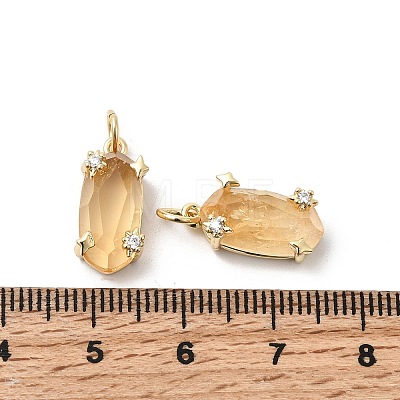 Faceted Natural Citrine Pendants KK-Z137-14G-02-1