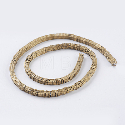 Vacuum Plating Electroplate Non-magnetic Synthetic Hematite Beads Strands G-F534-E03-1