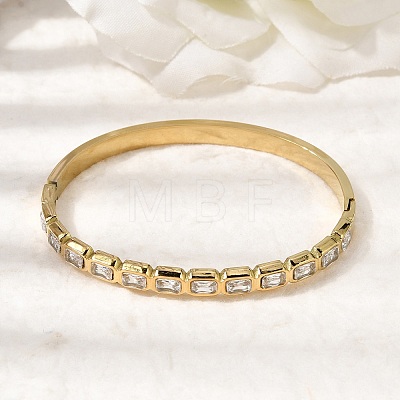 304 Stainless Steel Glass Hinged Bangles for Women BJEW-B168-14G-1
