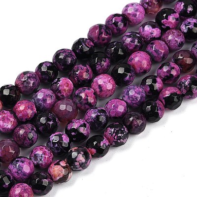 Natural Fire Crackle Agate Beads Strands G-C082-A01-41-1