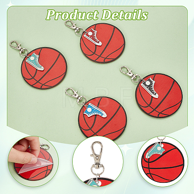 Printed Acrylic & Alloy Enamel Pendant Keychain KEYC-AB00047-1