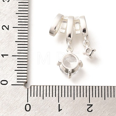 Brass Micro Pave Cubic Zirconia Pendants KK-C085-12S-1