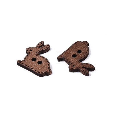 2-Hole Rabbit Wood Buttons BUTT-Q046-03B-1