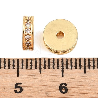 Brass Micro Pave Clear Cubic Zirconia Beads KK-H292-40G-1