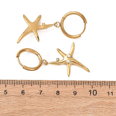 304 Stainless Steel Rhinestone Dangle Hoop Earrings for Women EJEW-F417-01G-02-1