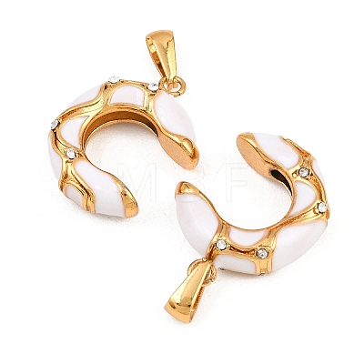 304 Stainless Steel Rhinestone Pendants STAS-P438-01G-02-1