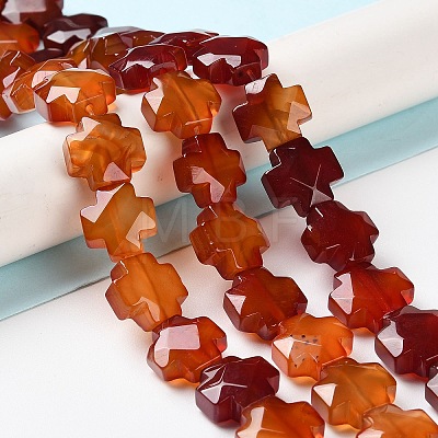 Natural Red Agate Beads Strands G-K357-C05-01-1
