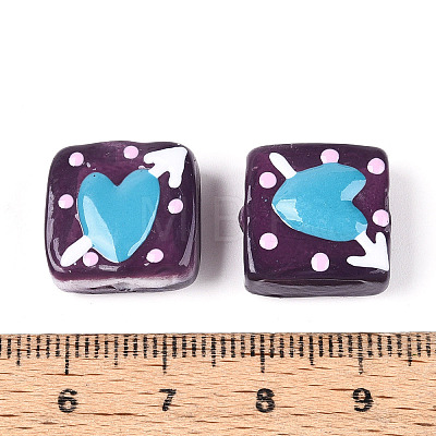 Handmade Spray Painted Lampwork Beads LAMP-N035-02C-1