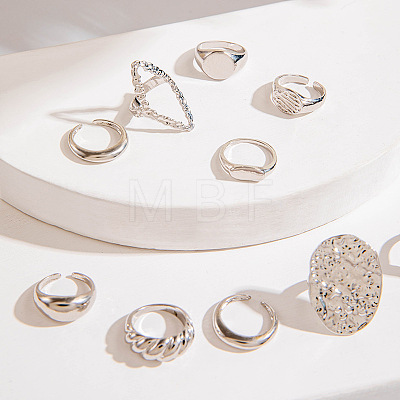 10Pcs Alloy Finger Rings Sets WG7802C-22-1