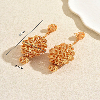 Vintage Filigree Mesh Spiral Teardrop Alloy Stud Earrings WD2826-1