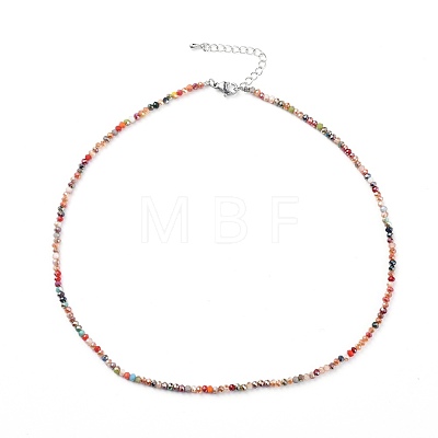 Faceted Glass Beaded Necklaces NJEW-JN02553-04-1