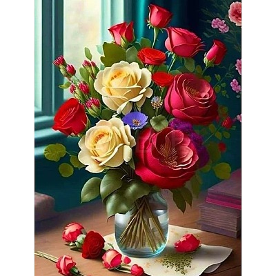 Flowers DIY Diamond Painting Kits PW-WGB0748-01-1