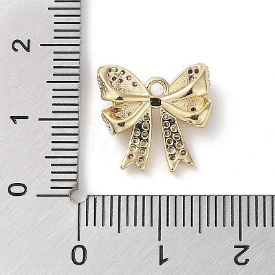 Brass Micro Pave Clear Cubic Zirconia Charms KK-G491-20A-G-1