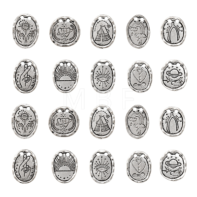 50Pcs 10 Style Tibetan Style Alloy Pendants PALLOY-CJ0001-03-1