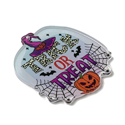 Halloween Printed Acrylic Pendants OACR-P026-D08-1