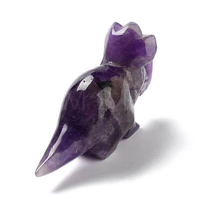 Natural Amethyst Carved Healing Rhinoceros Figurines DJEW-P016-01I-1