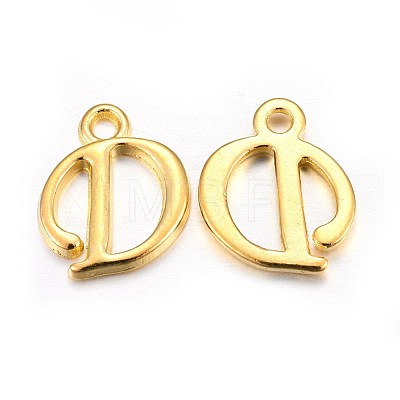 Golden Plated Alloy Letter Pendants PALLOY-J718-01G-D-1