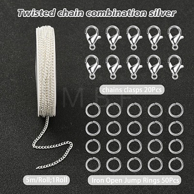 DIY Chains Bracelet Necklace Making Kit DIY-YW0005-82S-1