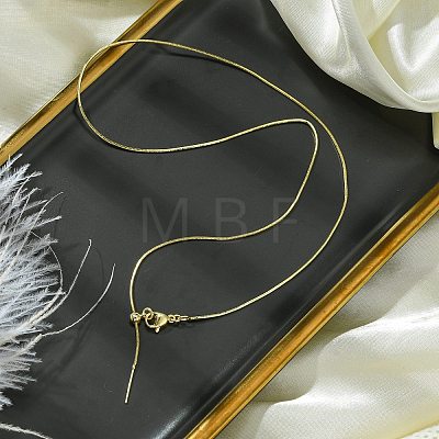 1mm Rack Plating Brass Round Snake Chain Adjustable Slider Necklaces for Women Men MAK-L044-50G-1