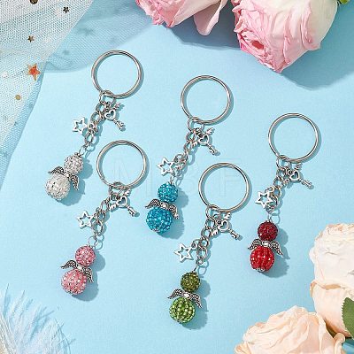 Alloy with Glass Seed Beads Keychain KEYC-MZ00010-1