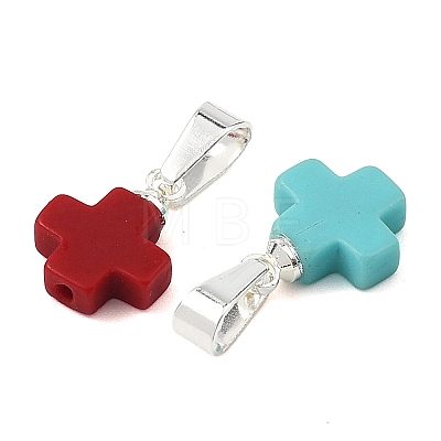 Synthetic Coral Pendants PALLOY-JF05679-1