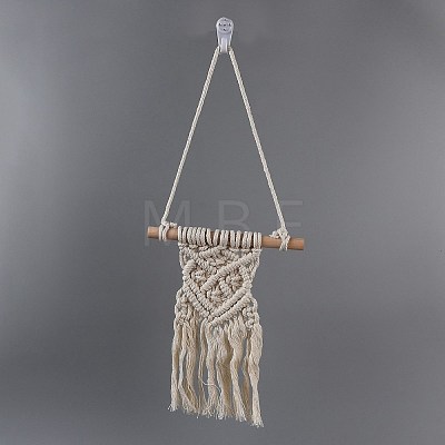 Cotton Cord Macrame Woven Wall Hanging HJEW-C010-04-1