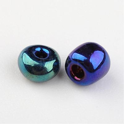 8/0 Electroplated Iris Round Glass Seed Beads X-SEED-A009-3mm-605-1