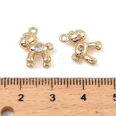 Brass Micro Pave Clear Cubic Zirconia Charms KK-C155-25G-1