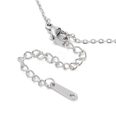 201 Stainless Steel Eye Pendant Necklace with Cable Chains NJEW-Q317-01P-1