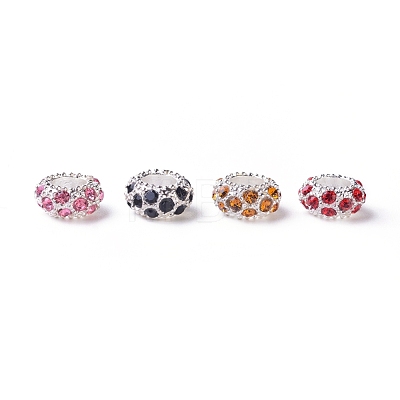 Silver Color Plated Alloy Rhinestone European Beads CPDL-X0001-02-1